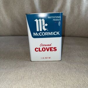 Vintage McCormick Schilling Spices Full Nutmeg Tin Institutional Size Sealed